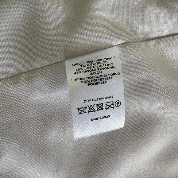 Women's LOFT Beige Linen Blend Blazer Jacket Size 6 Single Button Lightweight - Picture 9 of 10